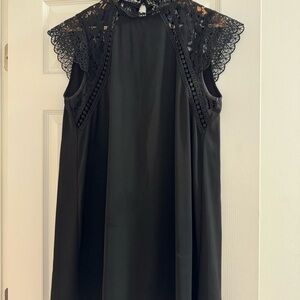 Zara Black Lace Detail Top